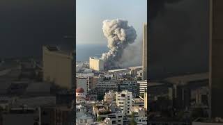 Lebanon port explosion few mins back. #lebanon #viral #trending #lebanonexplosion #beirutexplosion