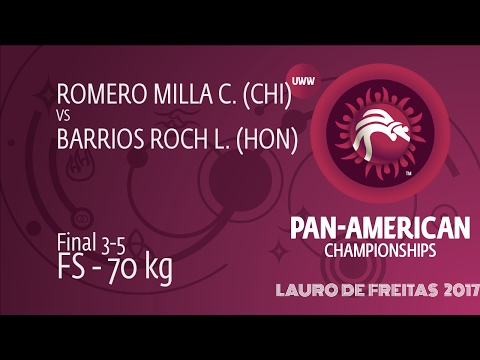 BRONZE FS - 70 kg: C. ROMERO MILLA (CHI) df. L. BARRIOS ROCH (HON) by FALL, 4-2