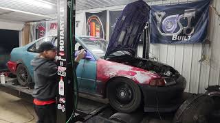 B18c1 Turbo EG hits the dyno! 100% stock besides clutch and headstuds! Gtx3076 Ebay Turbo at 10 psi!