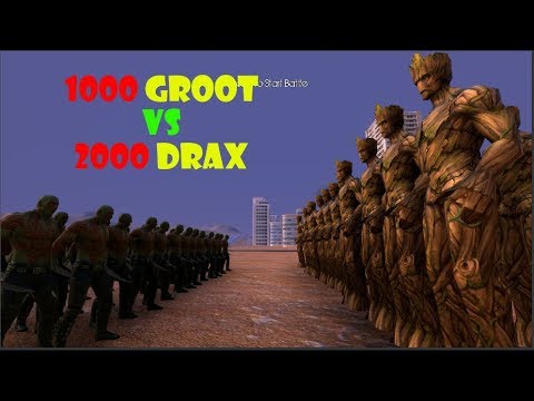 1000 GROOT vs 2000 DRAX [Ultimate Epic Battle Simulator]