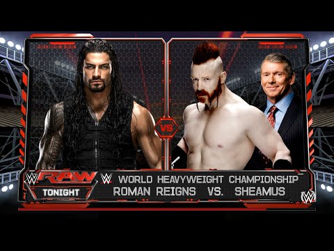 WWE 2K16 RAW 4/1/16 - WWE World Heavyweight Championship: Roman Reigns vs Sheamus