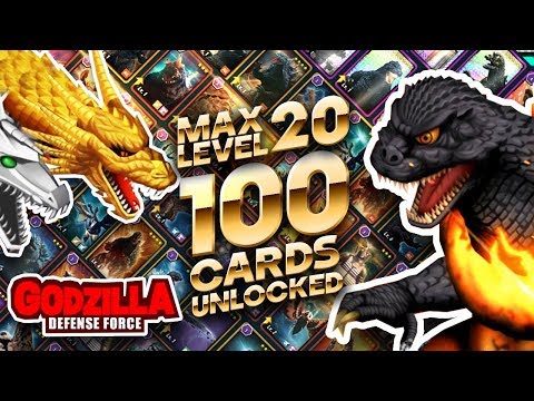 GODZILLA DEFENCE FORCE MAX LEVEL 20 AND 100x GODZILLA AND KAIJU CARDS MOON STAGE UNLOCKED