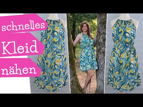 sew a quick summer dress from 1m fabric with NO PATTERN - 2 styles | sewing tutorial | mommymade
