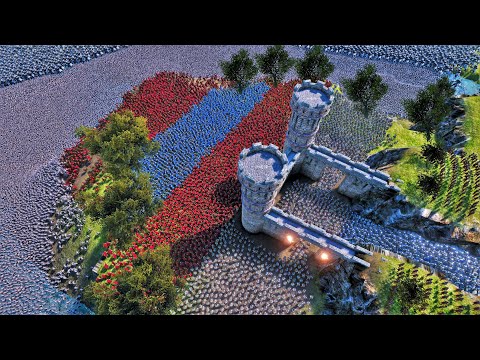 Orcs + Giant Ogres Bring Destruction to Castle Defended by Spartans + Romans + Heavy Knight + Archer