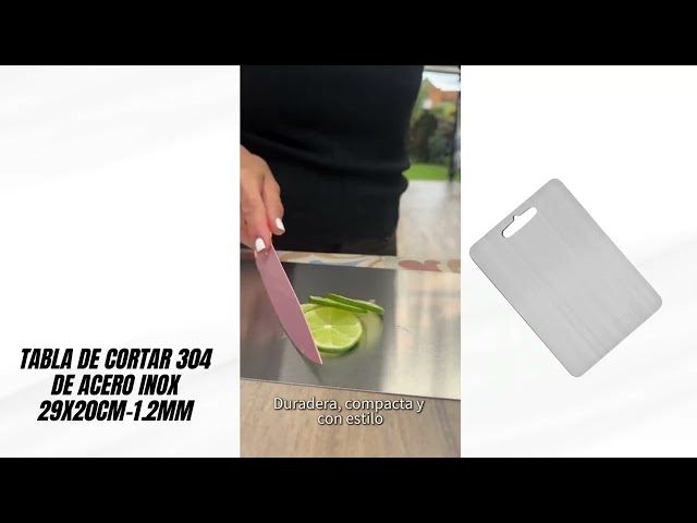 Vídeo relacionado con Tabla de cortar de acero inoxidable 30 x 40 cm, tabla de cortar de acero inoxidable 304, placa de amasar, tablas de cortar de metal con borde de tope para amasar, para cocina, restaurante