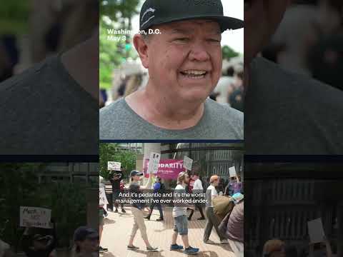 Federal workers held a rally to protest mass layoffs