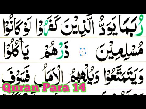 Para 14 Pani Patti Tilawat | Rubama Para 014 Full | Juzz 14 Complete | Juzz 14 | Quran Para 14