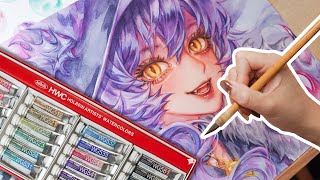 - First Time - Trying Holbein Granulating Watercolors | Huta Chan