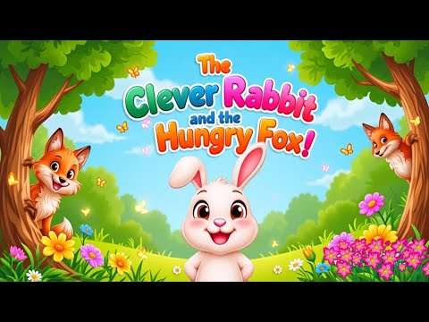 The Clever Rabbit and the Hungry Fox | bedtime stories |moral stories| @v2kidschannel| story| kids