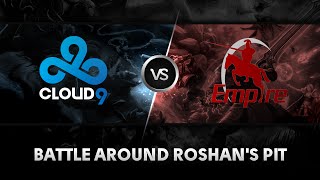 Battle around Roshan's pit by Cloud 9 vs Team Empire @ESL One Qualifier Europe