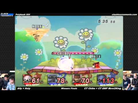 Polybash XIII - Ally + Holy vs CT EMP Mew2King + CT Chibo - Winners Finals - SSBB