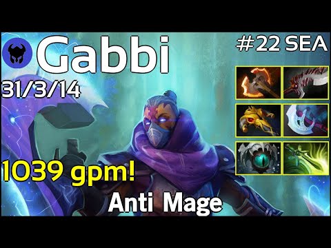 1039 gpm! Gabbi [TNC] plays Anti Mage!!! Dota 2 7.20