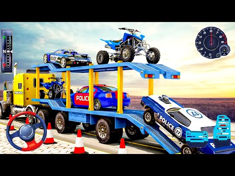 US Police Limousine Transporter Truck - Helicopter Multi Level Car Driver - Android GamePlay #2