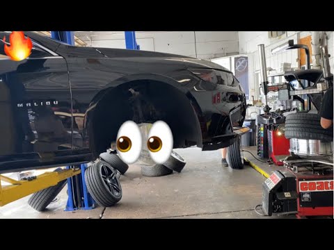 Painted Calipers on Chevy Malibu With Side Mirror Cover Trims