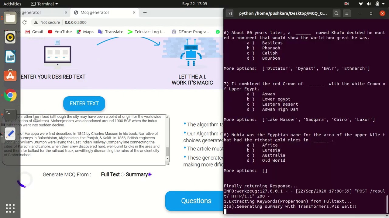 MCQ Generation with NLP