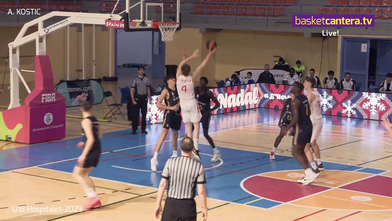 ANDREJ KOSTIC ('06) 1.98m. Estrella Roja/Crvena Zvezda.Torneo U18 Hospitalet 2023 #BasketCantera.TV