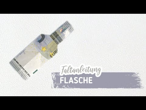 Fold a bottle from a 5 Euro banknote, money gift bottle folded from a banknote