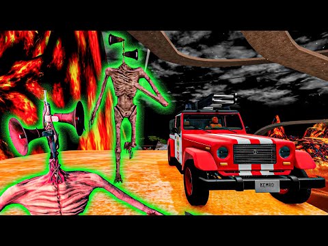 Funny Cars vs Portal Trap and Slide Color - Cars vs Trains vs siren head - BeamNG.Drive