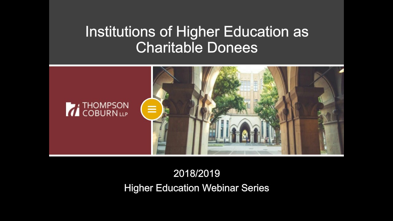Charitable Giving for Institutions of Higher Education