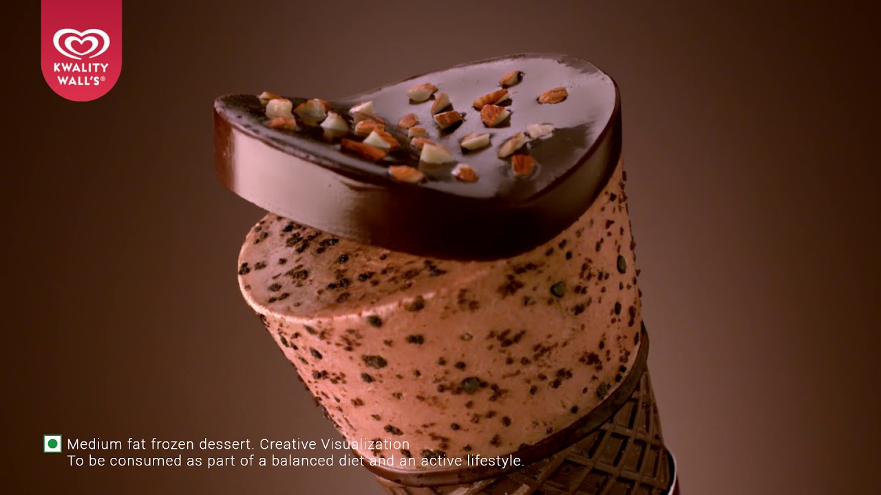 CORNETTO CHOCO BROWNIE with real pieces of Brownie and Soft Chocolate disc 12 sec