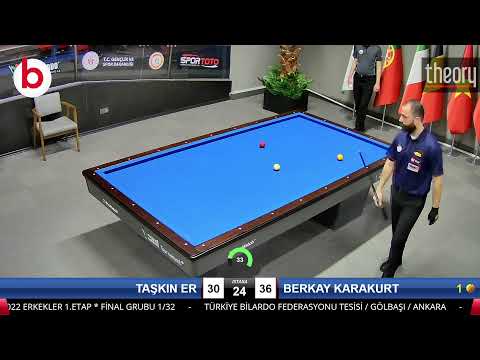 TAŞKIN ER & BERKAY KARAKURT Bilardo Maçı - 2022 ERKEKLER 1.ETAP-FİNAL GRUBU 1/32