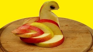 Как сделать съедобного лебедя из яблока DIY 🍎