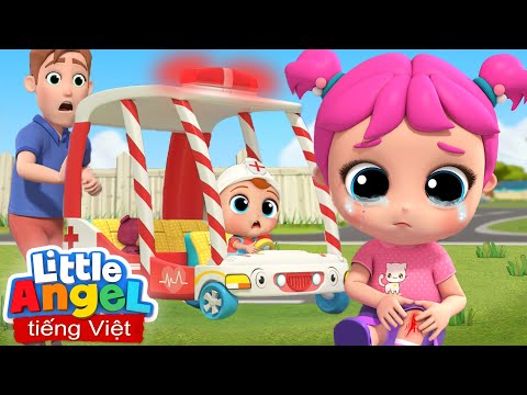 Vòng quay xoay nhanh nhanh xe cứu thương đang chạy | Little Angel | Nhạc Thiếu Nhi Vui Nhộn