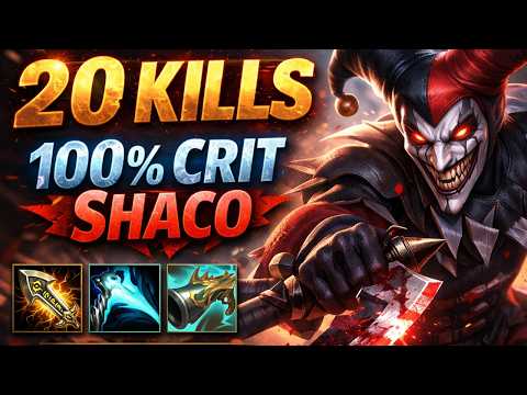 20 Kills 100% Crit Shaco - S16 Master Ranked [League of Legends] Full Gameplay - Infernal Shaco