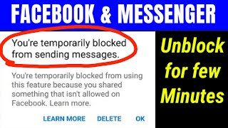 Facebook Temporary Blocked Problem Solved 2020 |  Temporarily Blocked Facebook Messenger