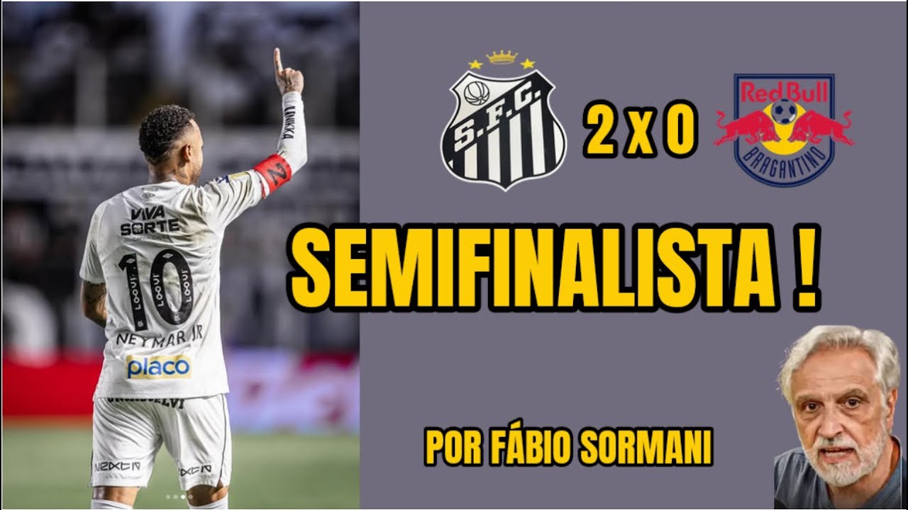 NEYMAR FAZ GOL, SANTOS BATE RED BULL E ESTÁ NA SEMI DO PAULISTA