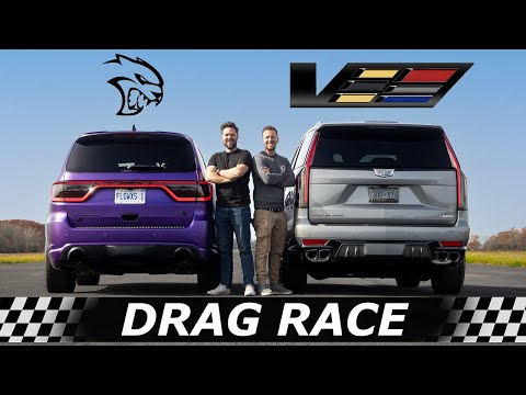 2023 Cadillac Escalade V vs Durango Hellcat // DRAG RACE, ROLL RACE & SURPRISE RACE