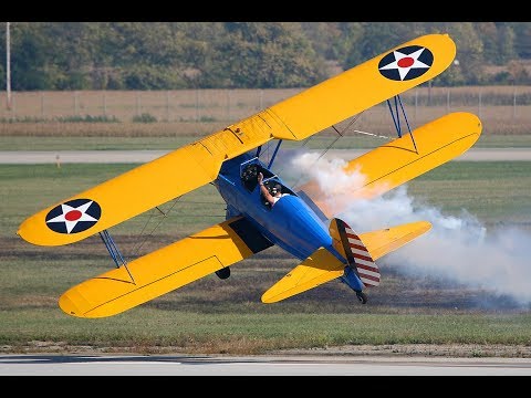 John Mohr Stock Stearman Aerobatics - The Gathering of Mustangs and Legends