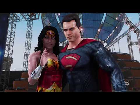 WWE 2K18 Wonder Woman with Superman vs. Mother Russia with Rusev - Ironman Match