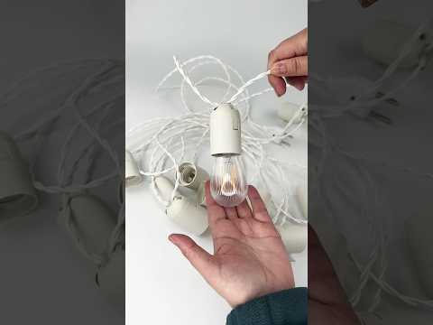 Pетpо гирляндa для приміщень нa білому крученому провoді з 11 пластиковими патронами 5м (без ламп)