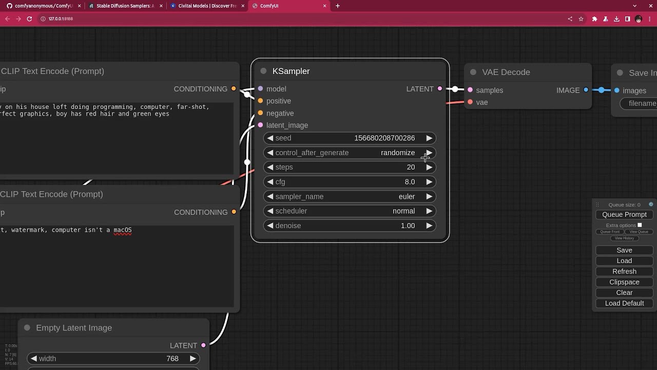 ComfyUI (Stable Diffusion UI), Quick Start with local installation on Linux