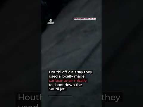 New video claims to show Saudi fighter jet Houthis say they shot down | AJ #shorts