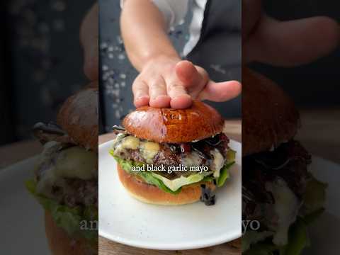 Black Garlic Mayo on a Blue Cheese Burger