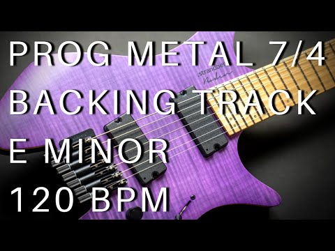 Progressive Metal 7/4 Guitar Backing Track | E Minor (120 bpm)