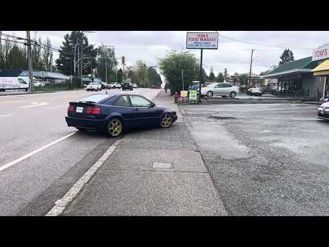 Volkswagen Corrado VR6 With Techtonics Tuning Exhaust pulling into PG Performance Surrey,BC