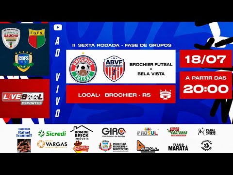 🔴 AO VIVO | 6ª RODADA | BROCHIER FUTSAL x BELA VISTA | Série Prata FGFS 2026