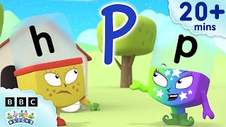 Text and Capital Letters A to Z 🔤 | Lesson Thirteen - Phonics Made Easy | Alphablocks