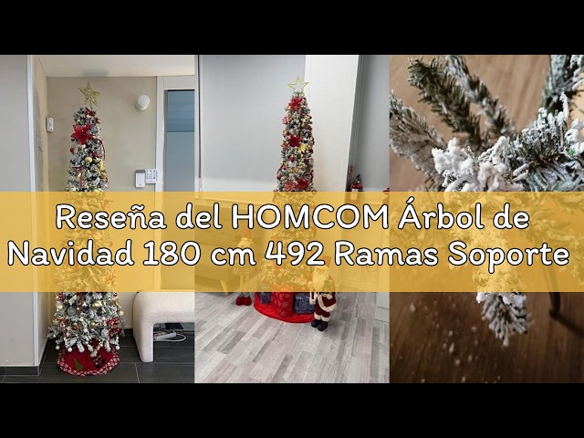 Vídeo relacionado con HOMCOM Árbol de Navidad 180 cm Árbol de Navidad Artificial con 310 Luces LED 872 Ramas y Soporte de Metal Árbol Navideño para Salón Interior Verde