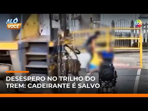 Cadeirante escapa por pouco de ser atingido por trem em MG | #AloVoce