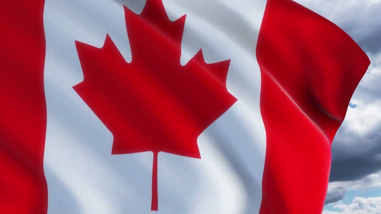 4k Canada Flag 5 Minutes Loop - FREE 4k Stock Footage - Realistic Canadian Flag Wave Animation