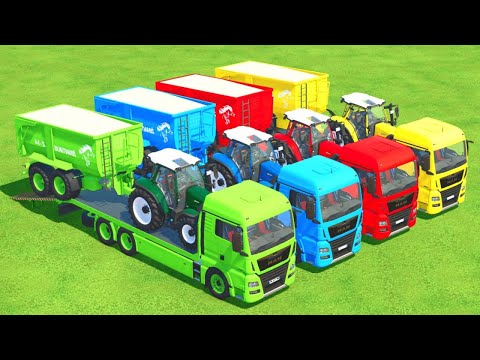 LOAD AND TRANSPORTING STONES WITH TRACTORS AND MAN TRUCKS - Farming Simulator 22