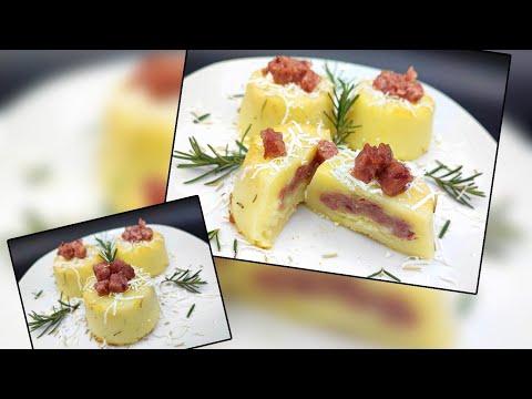 tortino di patate con cotechino e scamorza