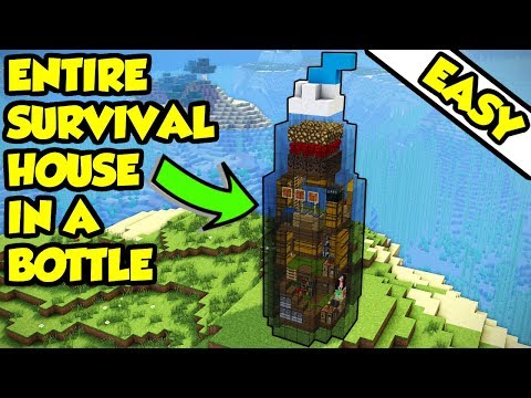 Minecraft Survival House in a Bottle Tutorial (How to Build) Video