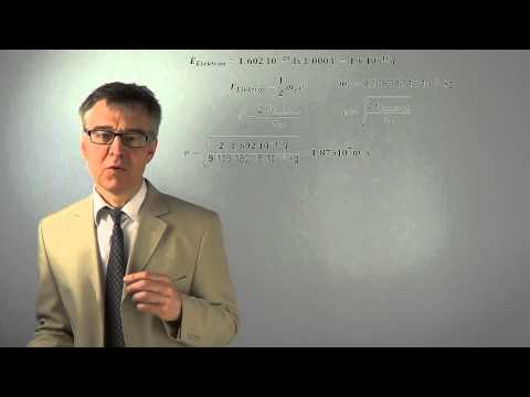 OFAÜ9 Elektron als Teilchen & Welle - Geschwindigkeit & de Broglie Wellenlänge von 1 keV Elektronen