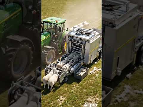 The Machine That Harvests Wool Like a Crop NextLevel Farm Tech#FarmTech#SheepShearing#TractorMachine