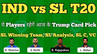 ind vs sl dream11 team | india vs sri lanka asia cup 2022 dream11 team | dream11 team of today match